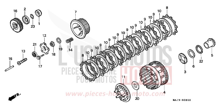 EMBRAYAGE de Pan-European ABS MUTE BLACK METALLIC (NH359) 1997